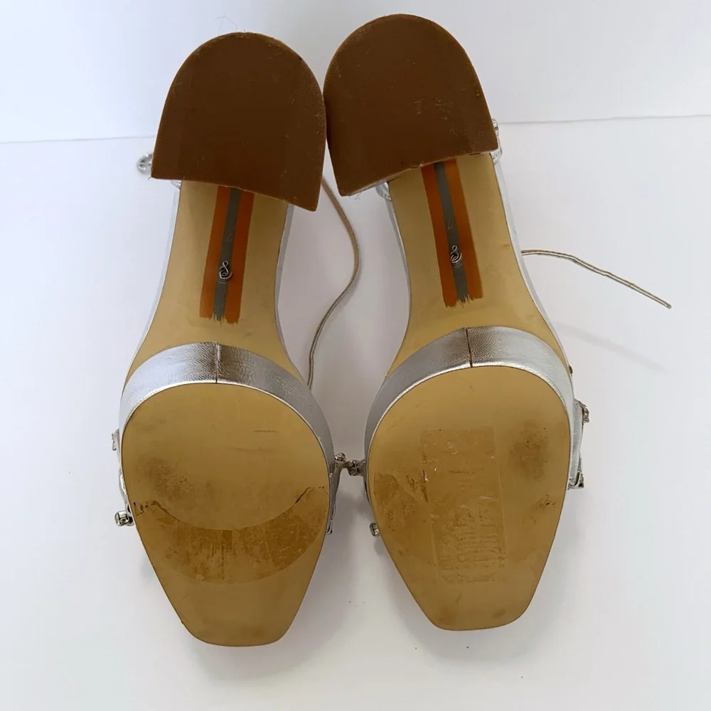 Sam Edelman Ninette Silver Platform Heels Size 7
